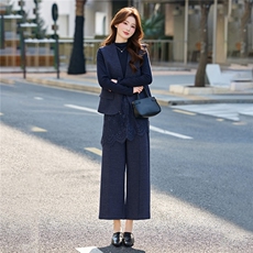 现货主推简洁衣领穿着气质有型可脱卸蕾丝裙摆优雅不显单调四件套，女装套装/套裙，尚娜萱