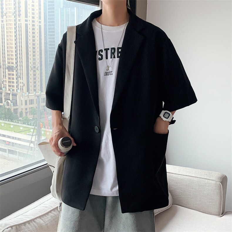 ins休闲西服男新款帅气小西装上衣短袖潮牌港风单西外套W997-P38,男装夹克,星座512-2