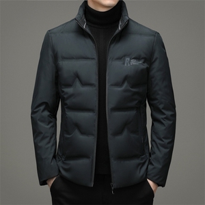 冬季中年纯色羽绒服立领男中长款冬装外套爸爸装MYYL6701-P210图片