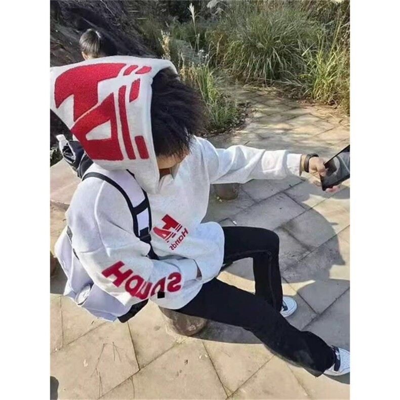 毛巾绣海军领卫衣女春秋新款宽松设计感套头上衣,男装卫衣,四季星座505