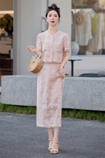欧货2025夏季新款透气上衣裙子时尚套装女气质重工刺绣流苏两件套，女装套装/套裙，雅静靓衣