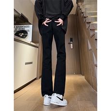 现货主推渐变复古蓝微喇直筒松紧腰休闲牛仔裤男女K5809-P50控69，男装牛仔裤，星座205