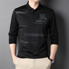 秋季长袖t恤男2021款印花翻领商务休闲polo衫百搭体恤DS20012-P75，男装T恤，电商B212（原钱塘6029）