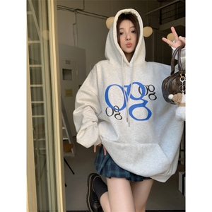 C321-P55 美式复古字母基础款印花卫衣 男女款情侣上衣图片