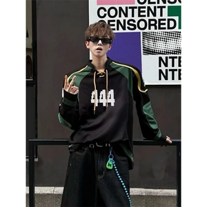 【有货】球衣风卫衣v领长袖t恤拼接冰球赛车服 WY714 特P54图片
