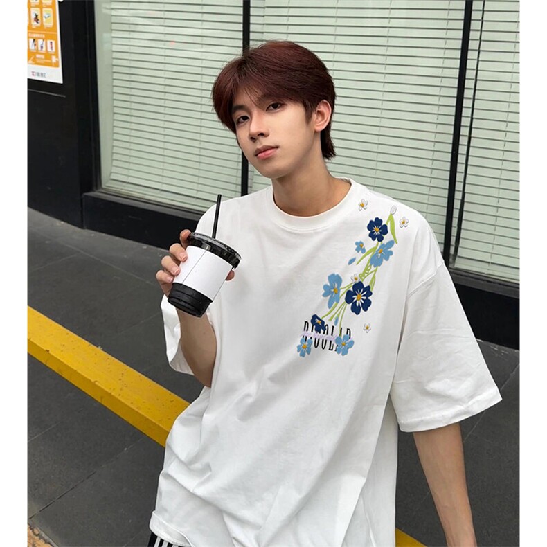 万针全刺绣解构设计260克重磅双纱纯棉高品质美式高街短袖T恤特39，男装T恤，电商A486