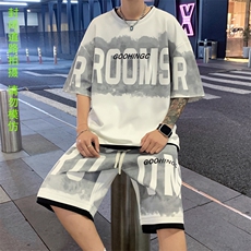量大优供视频菠萝格套装短袖短裤男大码M-5XTZ22-特P53，男装休闲套装，电商B325