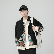潮工装水洗固色剌绣牛仔夹克外套，男装夹克，电商A011（原4039）