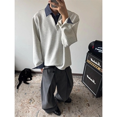 网图春款老钱风cleanfit百搭A字褶宽松直筒休闲裤CK867/特P50，男装休闲裤，电商B350
