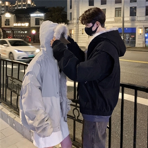 情侣装冬装24棉服座山雕男女装冬季痞帅毛领连帽棉衣外套S366P148图片