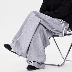 6XL-M蓝色宽松显瘦百搭运动裤男阔腿拖地裤裤子K9186-P45，女装休闲裤，电商D206-1