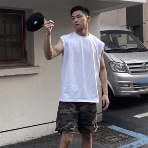 抖音得物高品质二开 冰感爽滑280克双纱纯棉纯色坎肩无袖T恤背心图片