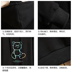 WY2139-P35加绒款-P40纯棉连帽卫衣男大码运动帽衫宽松薄砖墙，男装卫衣，电商A040A