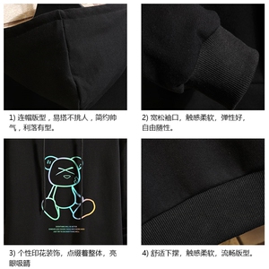 WY2139-P35 加绒款-P40纯棉连帽卫衣男大码运动帽衫宽松薄 砖墙图片