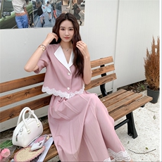 今日新品/数据款粉色连衣裙套装两件套2C323-11132-P155-K218，女装套装/套裙，2C323
