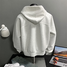 假模主推500克重磅大廓形连帽卫衣cleanfit宽松拉链外套D391P88，男装卫衣，电商A335-1（原A458）