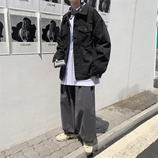 渐变色牛仔外套ins秋季韩版潮流宽松工装夹克休闲百搭W1261-P60，男装夹克，星座512-2