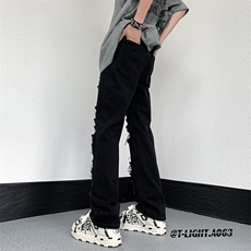 2026夏季美式高街破洞小众牛仔裤货号K725P55，男装牛仔裤，电商A063