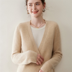 上身超舒服！高端纯山羊绒衫女士V领修身打底毛衣显瘦长袖针织衫，女装羊绒衫，绒又羊绒