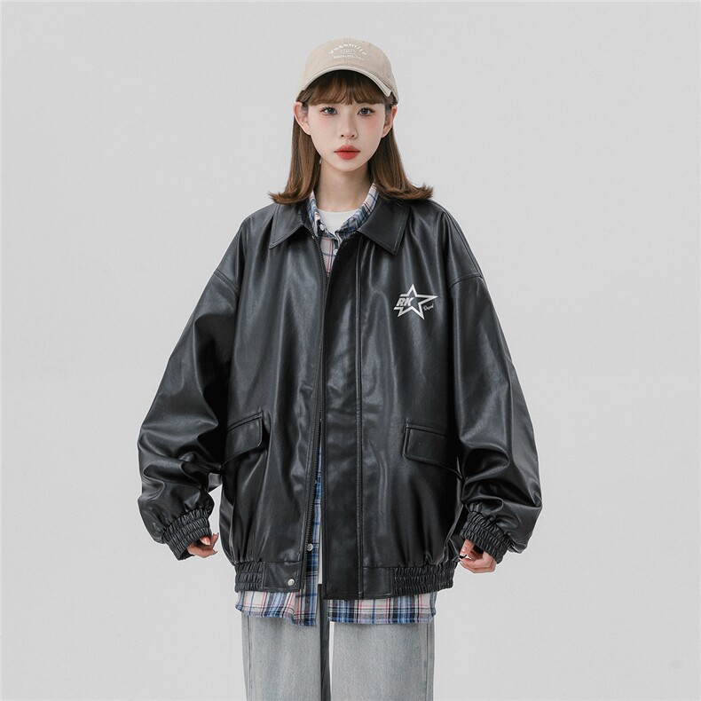 特批中性风光面五角星印花时尚翻领夹克A268-TPF452特批85，男装夹克，电商A268