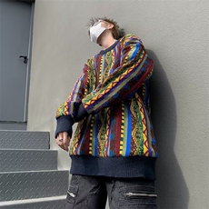 针织衫男韩版潮流拼色高街帅气2024春季新款ins宽松毛衣MZ411-P49，男装针织衫/毛衣，星座412-3