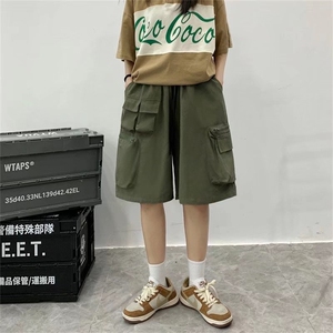 夏季2022新款高腰工装短裤宽松五分裤DK32P46图片