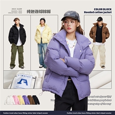 2025冬款纯色连帽棉服--1353模特图控价198，男装棉衣，电商S012（CATTEE）