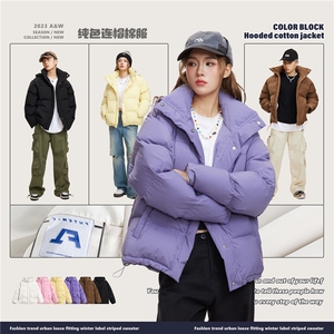 2025冬款纯色连帽棉服--1353模特图 控价198图片