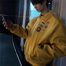 1506/QFY1770/P70美式复古徽章刺绣小标飞行夹克休闲百搭派克服，男装夹克，星座1506