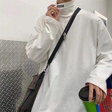 半高领打底衫男宽松百搭ins港风秋季新款长袖t恤休闲简约T610-P28，男装T恤，星座1008-1