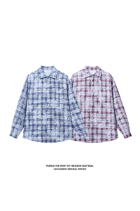 2026 春季新款 港风白底大码格子长袖衬衫M-5X HC25014-特P35图片