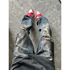 【网图】美式高街复古破洞牛仔裤男水洗做旧裤子NZ010CC-特P55，男装牛仔裤，星座1007（原301D）