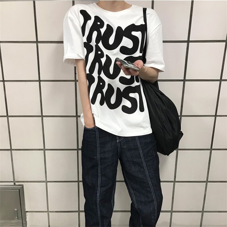 816B-T1029-P40夏季印花短袖韩版T恤情侣半袖潮韩男学生ins,男装T恤,星座816B