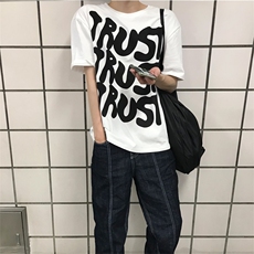 816B-T1029-P40夏季印花短袖韩版T恤情侣半袖潮韩男学生ins，男装T恤，星座816B