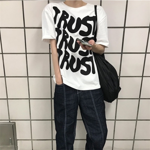 816B-T1029-P40 夏季印花短袖韩版T恤情侣半袖潮韩男学生ins图片