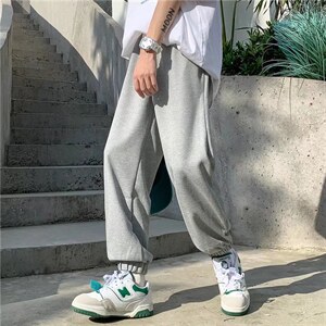 春夏运动休闲裤男直筒垂感ins潮牌港风B412P32图片