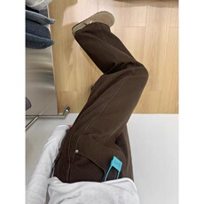 加绒加厚美式复古高街牛仔裤女保暖阔腿裤韩N07581-P43加绒P50，男装牛仔裤，星座308B-2