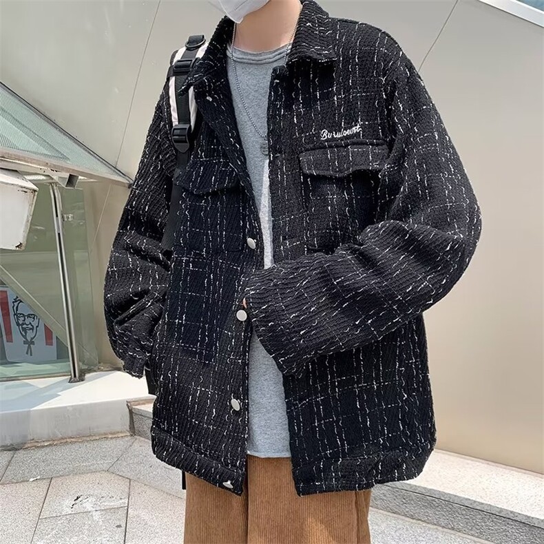小香风衬衫外套男春季潮流高街翻领刺绣夹克MJ121P55,男装夹克,星座1116-2