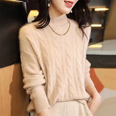 2024秋冬季新款半高领打底衫女羊毛衫内搭，女装羊毛衫，昭美羊绒