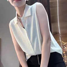 针织短袖t恤女2025新款夏季薄款宽松显瘦打底上衣小衫，女装T恤，众美斯特