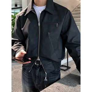 706-2-CPY077-P95  现货  高质量  男士宽松PU皮夹克痞帅皮衣外套图片