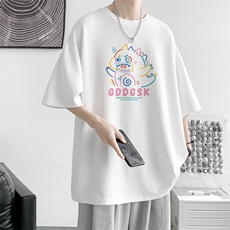已注册/夏季内景纯棉重磅卡通短袖T恤男潮宽松圆领体恤DT9706/P25，男装T恤，电商B316