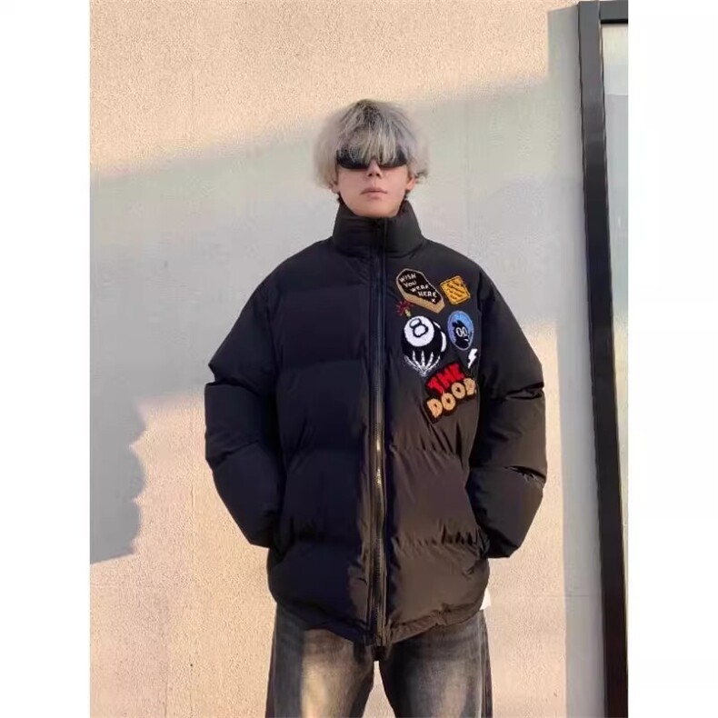 1506/QF9080/P82保暖加厚棉服高街棒球服外套男女情侣百搭夹克,男装夹克,星座1506