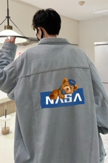 牛仔夹克男大码牛仔外套男茄克NJ77247-P60加绒款-P75，男装夹克，电商A040