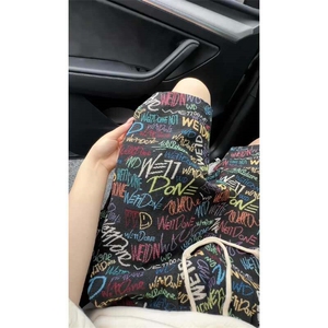 数据美式复古涂鸦满印夏季夏威夷cleanfit短裤男 DK2530 P25图片