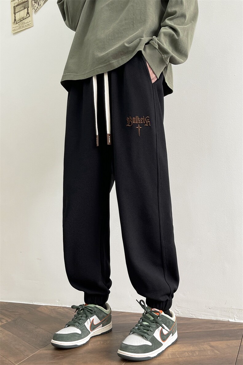 秋季束脚裤男宽松刺绣休闲裤D329-QM613-P45-控68,男装休闲裤,电商D329