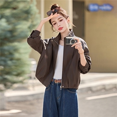 BAO现货外套女2026新款春秋季简约翻领软皮衣夹克上衣女装PU，女装皮衣，美拉德工厂直营店