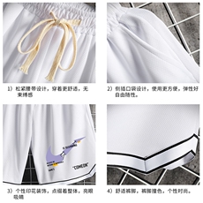 LQ64259-P19篮球夜跑运动短裤男大码宽松冰丝五分裤大裤衩网格，男装休闲裤，电商A040A
