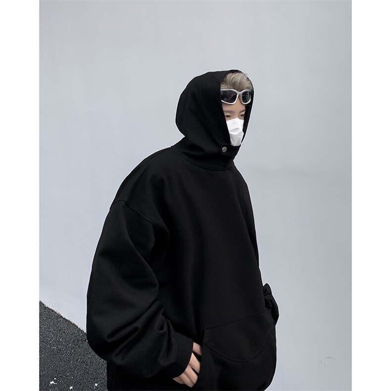连帽卫衣男宽松潮牌美式高街灰色纯色情侣外套1001-1-WY107-P45,男装卫衣,星座1001-1