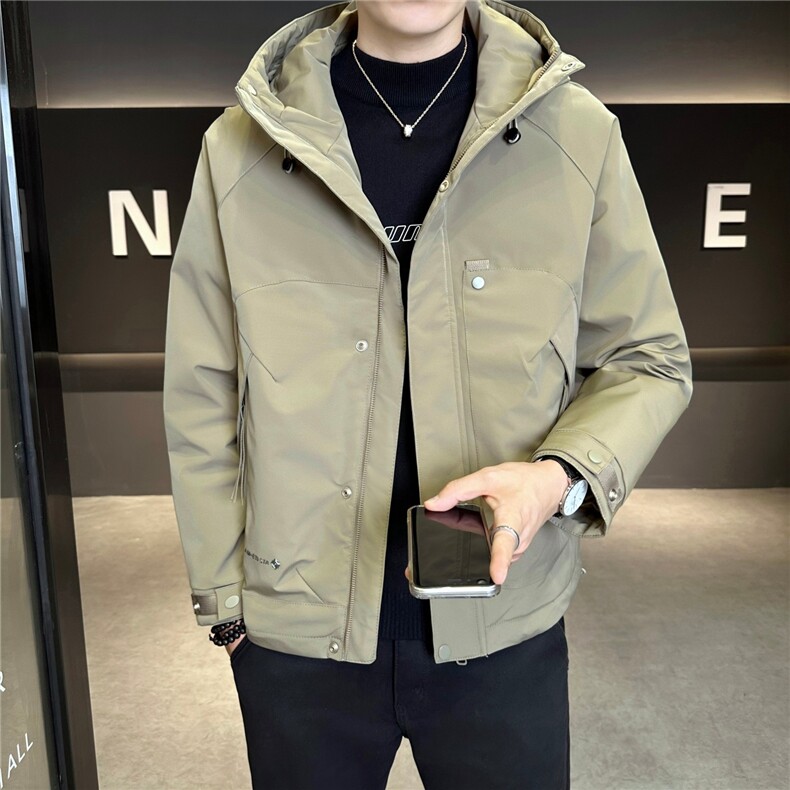 M21P1202025秋冬新款二棉加棉夹克连帽冲风衣男士外套棉服，男装风衣，星座414（原B263）